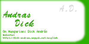 andras dick business card