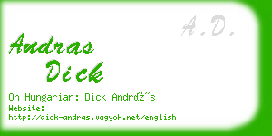 andras dick business card